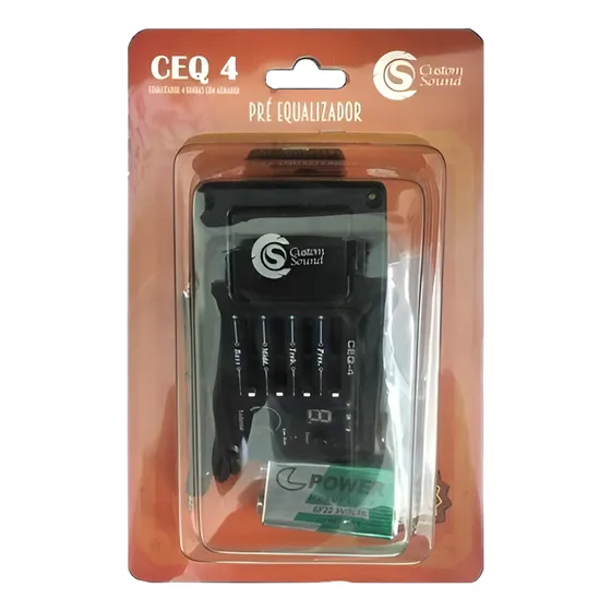Captador De Violão Custom Sound Ceq 4 Afinador E Equalizador