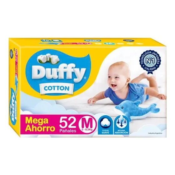 Pañales Duffy Cotton M 52 unidades