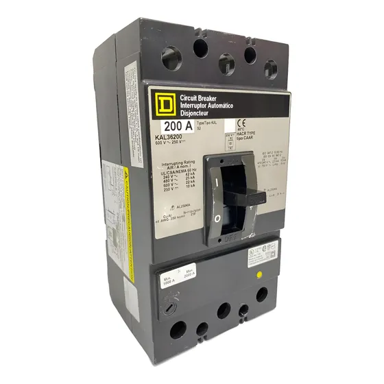 Interruptor Termomagnetico Kal36200 3p. 600v. 200amp Squared