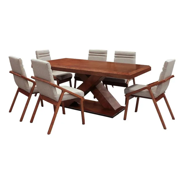 Antecomedor 6 Sillas Rado Nogal Këssa Muebles