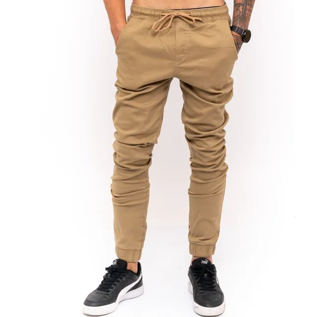Calça Jogger Masculina Sarja E Jeans Com Lycra