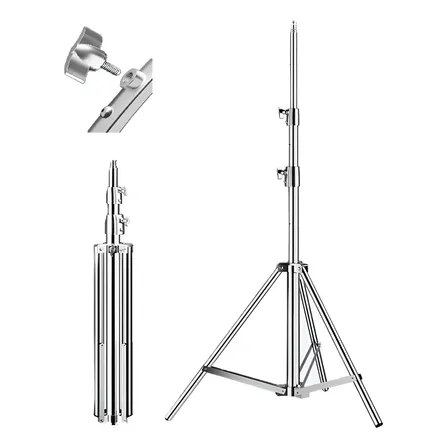 Tripé De Iluminação Greika Glf-x2 2mts Aço Inox Reforçado Nf