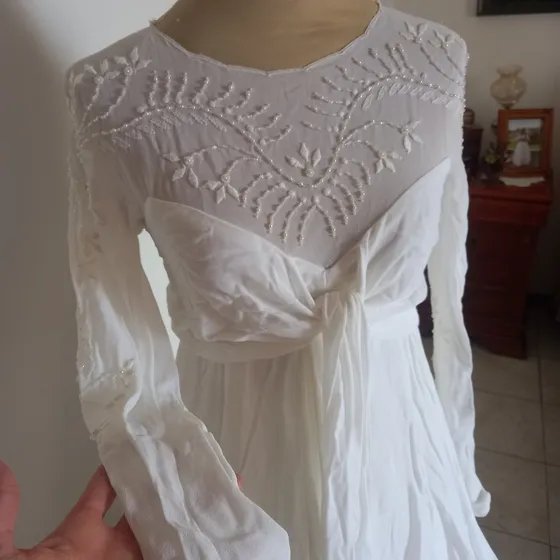 Vestido De Novia Francés Antiguo De Época