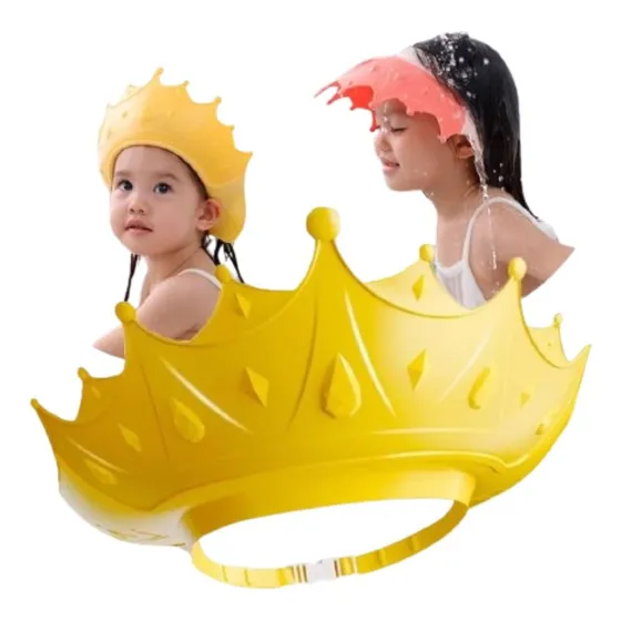 Gorra Vincha Sombrero Anti Shampoo Babero Bebe Corona $