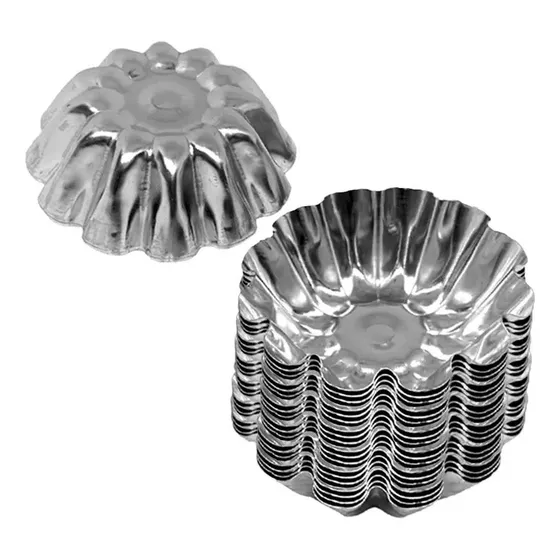 Pack 24 Molde Mini Tartaletas Moldes Tarta De Coctel Flor 5.5 Color Gris Pastelería CL