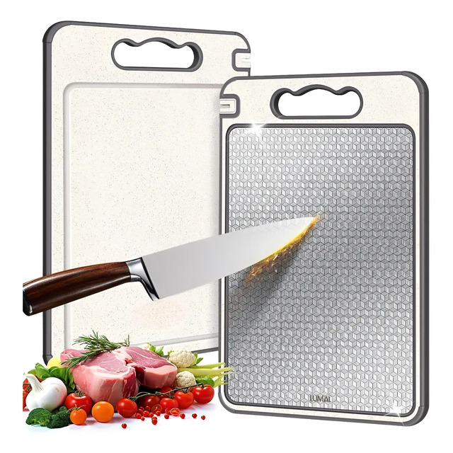 Lumai Tabua De Corte Higiênica Antibacteriana Premium Aço Inox 304 Legítimo Com Espessura ...