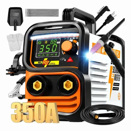 Máquina De Solda Inversora 20-350a Mma+tig Vuryz Máquina De Solda Portátil Mma/tig 2 Em 1 Com Tela Lcd E Luz Led Para... 220v Laranja
