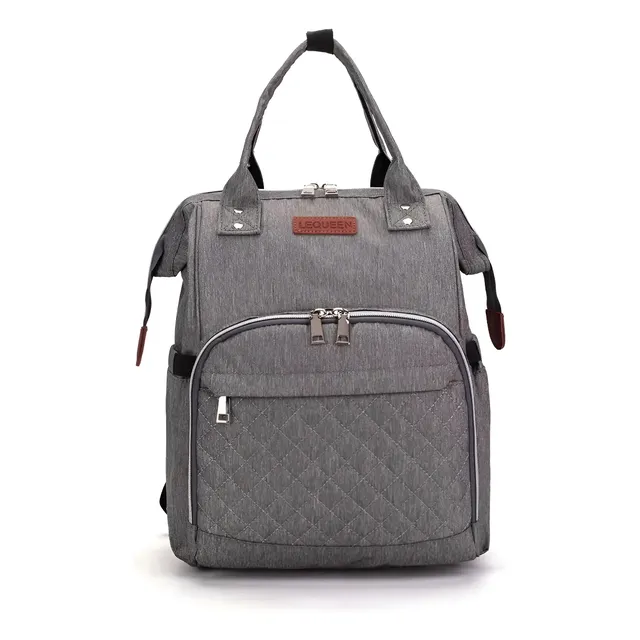 Mochila Pañalera Moderna Impermeable Gran Capacidad Viaje Gris