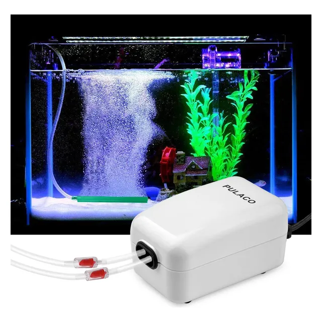 Bomba Aire Acuario Eléctrica Silenciosa Cable Doble Salida