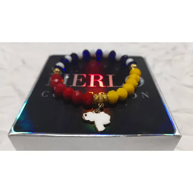 Pulsera Venezuela Exclusiva 7 Y 8 Estrellas Mapa Moda Nueva