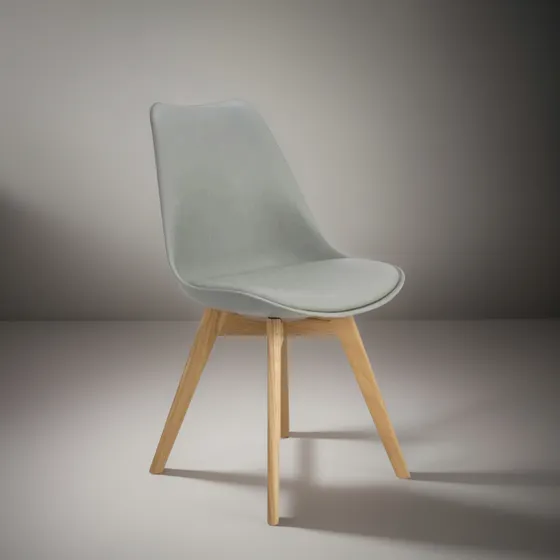 Kit 2 Sillas Eames Acolchada Tulip Patas Madera Sala Comedor