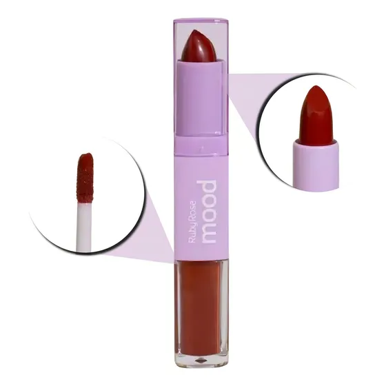 Batom Duo Ruby Rose Mood Vitamina E Cm04 3,2g