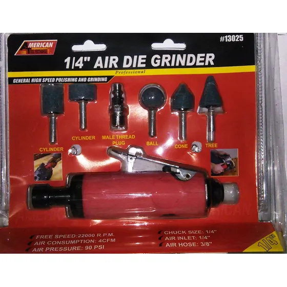 Esmeril O Mototool Neumatico De 1/4 De 5 Pza Rojo 22000 Rpm