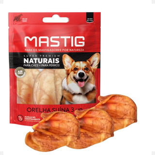 Mordedor Natural Para Caes Mastig Orelha Suina 3 Unidades Mordedor Natural Para Caes Mastig Orelha Suina 3 Unidades