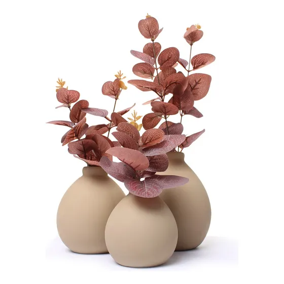 Arranjo De Flor Artificial Planta Artificial Trio De Vasos