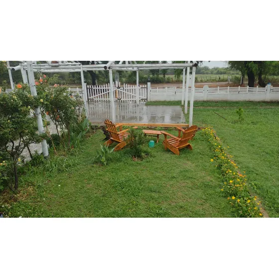 Juego Sillones De Jardín Estilo Rústico Artesanal, Marca M.b