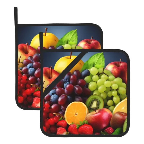 2 Soporte Para Olla Estampado Fruta Resistente Al Agua