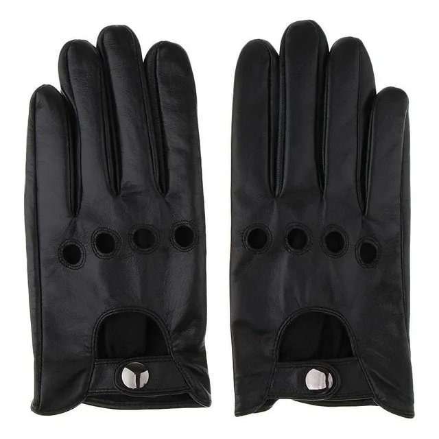 1 Luvas Masculinas De Couro Preto Macio Para Dirigir Luvas