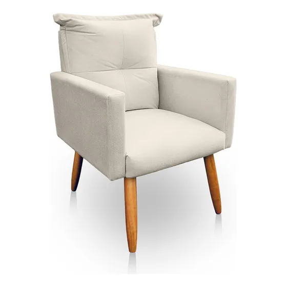 Cadeira Poltrona Sala Reforçada Confortável Suede