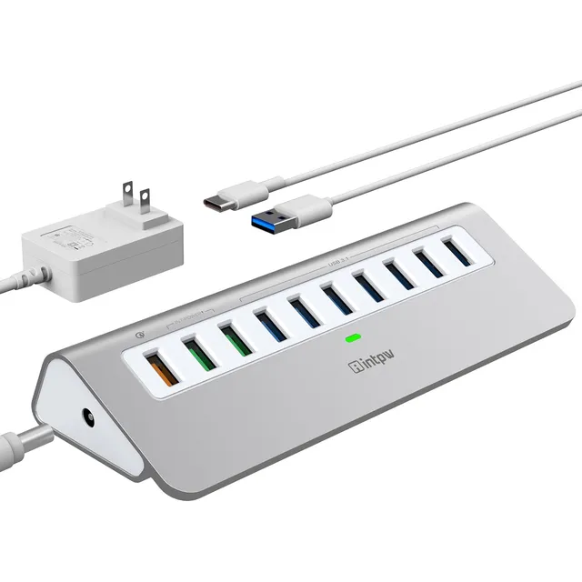 Hub Usb Alimentado De 10 Gbps, Concentrador Usb 3.1 Gen 2 De