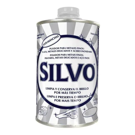 Limpiador de Metales Líquido Silvo Pulidor Metales Finos 200ml
