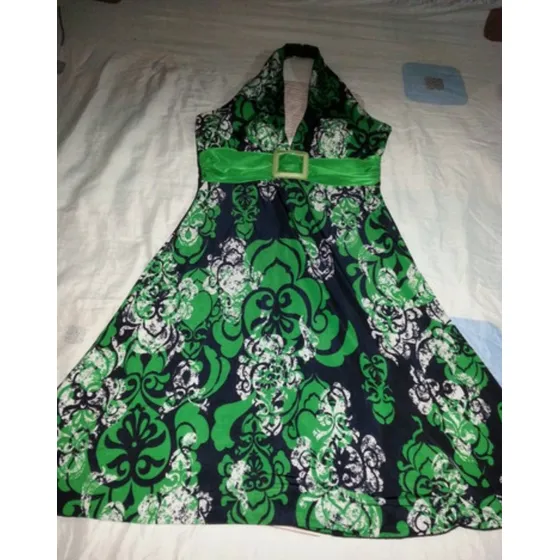 Vestido Coctel Estampado Usado