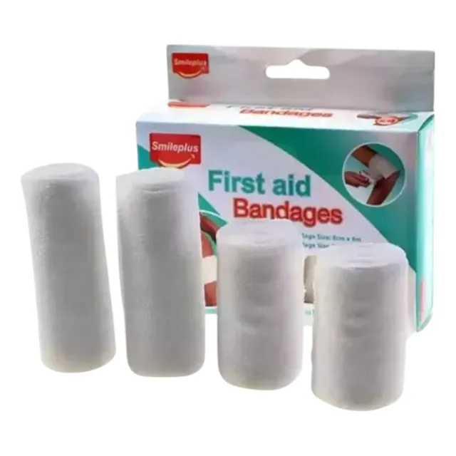 Pack 4 Rollos De Gasa 8 Y 6 Cm X 4 Metros Vendaje Estéril