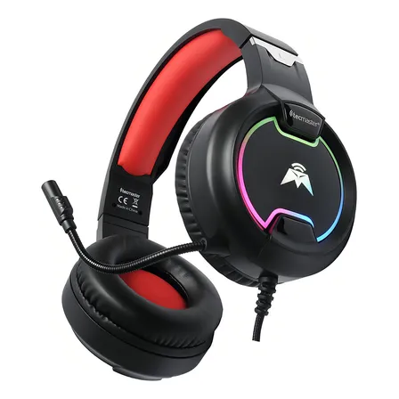 Audífonos Gamer Tecmaster Usb Jack 3.5 Mm Rgb Tm-400510 Color Negro