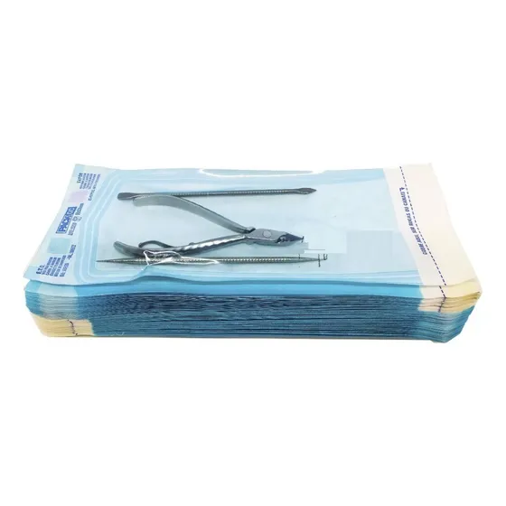 100 Envelopes Para Esterilização Alicate Cutícula 9cm X 23cm