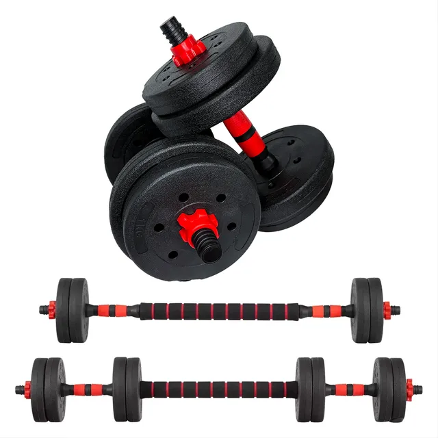 Mancuernas 10kg Kit De Pesas Para Hacer Ejercicio Gym Lincky Color Rojo
