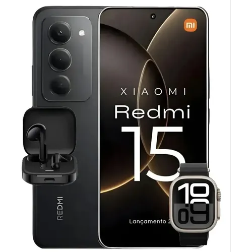 Smartphone Xiaomi Redmi 15 8gb 256gb Tela 6,9 144hz, Bateria 7.000