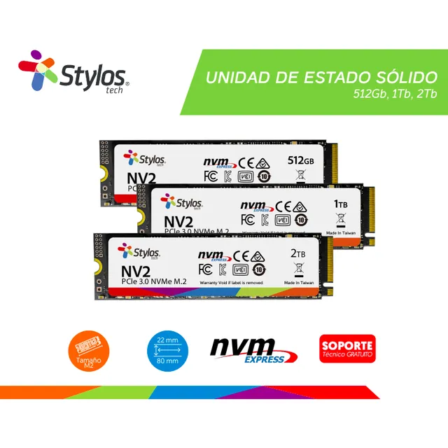 Disco Sólido Ssd Interno Stylos Tech Almacenamiento Stmssdm21b 512gb Negro