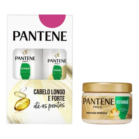 Kit Pantene Restauração Shampoo + Condinicionador + Máscara