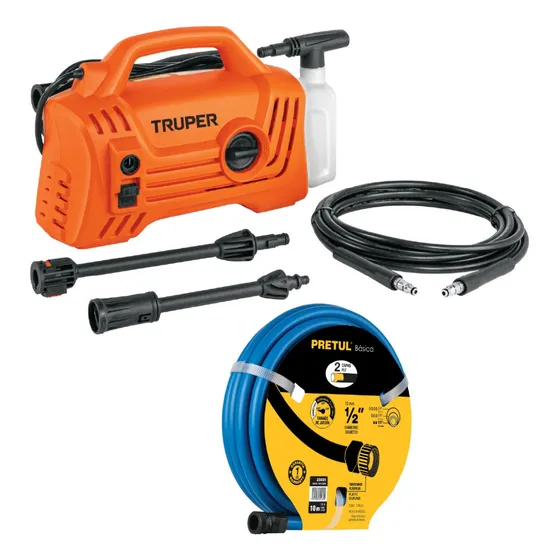 Kit Hidrolavadora Eléctrica Compacta 1600psi+mangera 102795