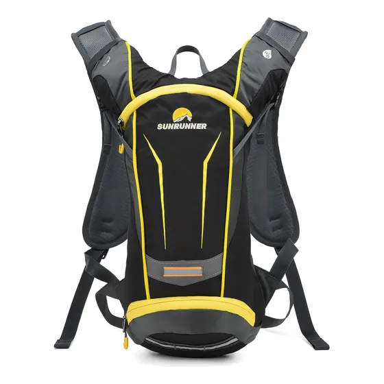 Mochila Trekking Sunrunner Aerios Ultra Liviana Ergonómica Color Amarillo Diseño De La Tela Liso