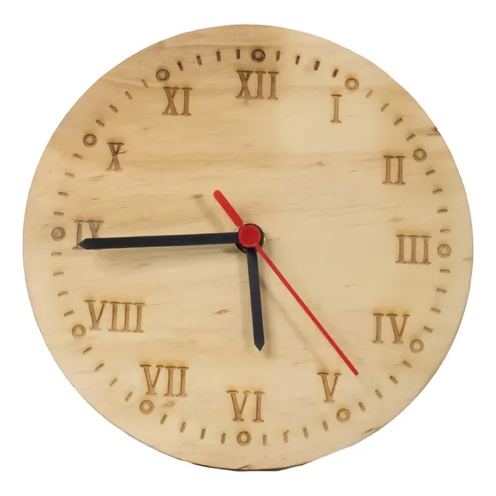 Reloj De Pared Silencioso De Madera Moderno A Batería Estructura Negro Fondo Negro