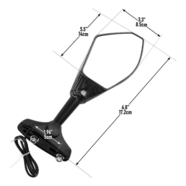 Espejo Lateral Vision Trasera Led Para Toda Bicicleta Calle