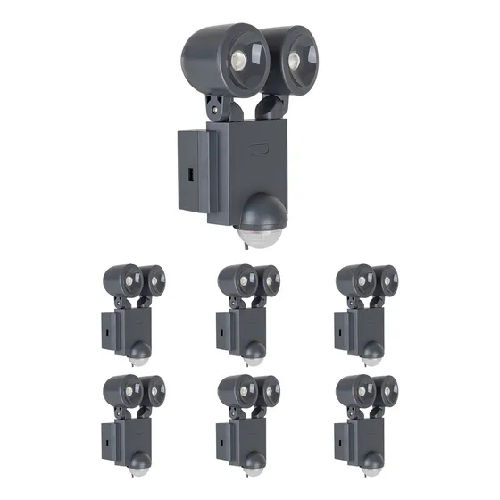 Pack 6 Proyectores Led 4w, Sensor Pir, Estévez, Color Negro
