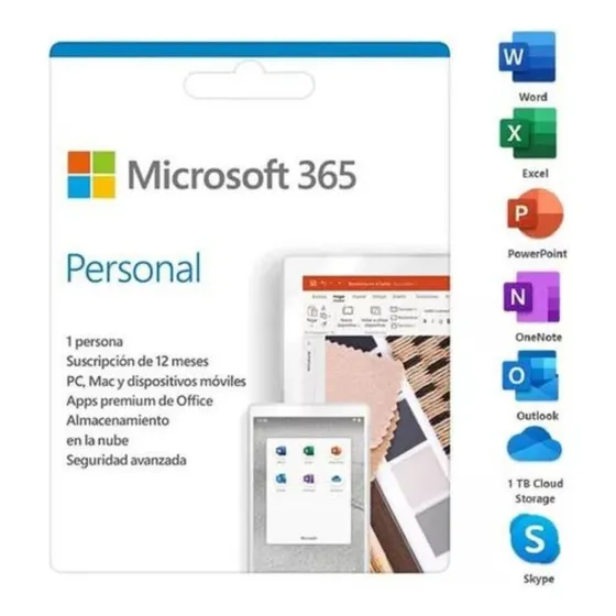 Microsoft Licencia Office 365 Personal 1 Año 1 Usuario