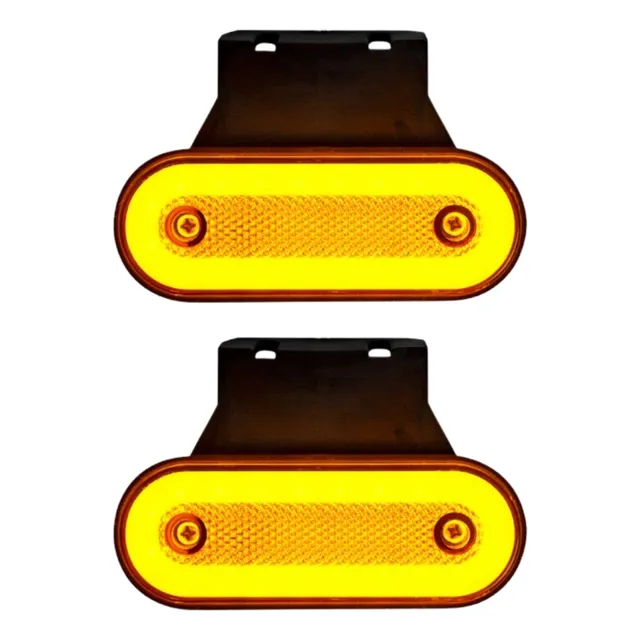 Kit 2 Led Lanterna Delimitadora Lateral Carreta Bau Suporte