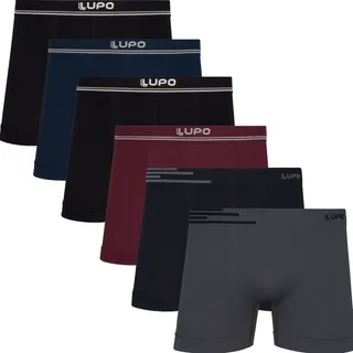 Kit 6 Cuecas Box Boxer Lupo Sem Costura Basic Microfibra 436 Kit 6 Cuecas Box Boxer Lupo Sem Costura Basic Microfibra 436
