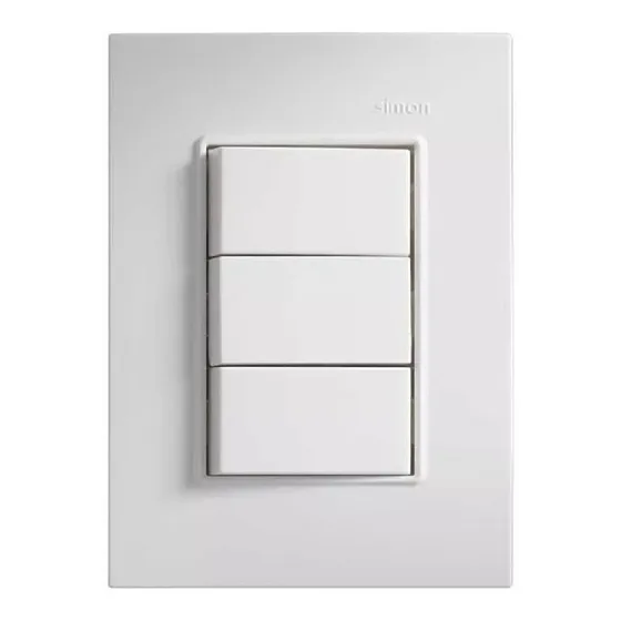 Placa Armada Con 3 Interruptores 2 Vias Simon S23 (12 Pzs)