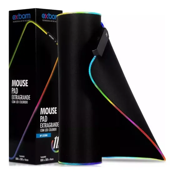 Tapete Gamer Grande Com Iluminação Rgb Design Atrativo