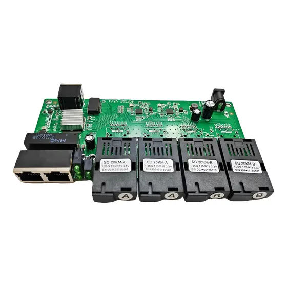 Switch Placa Metro Conversor Mídia Giga Fibra Optica 4sc/3e