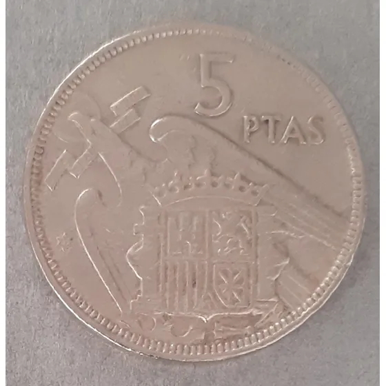 Moeda 5 Pesetas De 1957 Origem Espanha. Km#786 Sob*