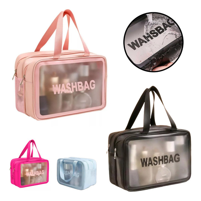 Bolsa Necessaire Impermeável Com 2 DivisĂłrias ZĂper Grande Bolsa Necessaire Impermeável Com 2 DivisĂłrias ZĂper Grande