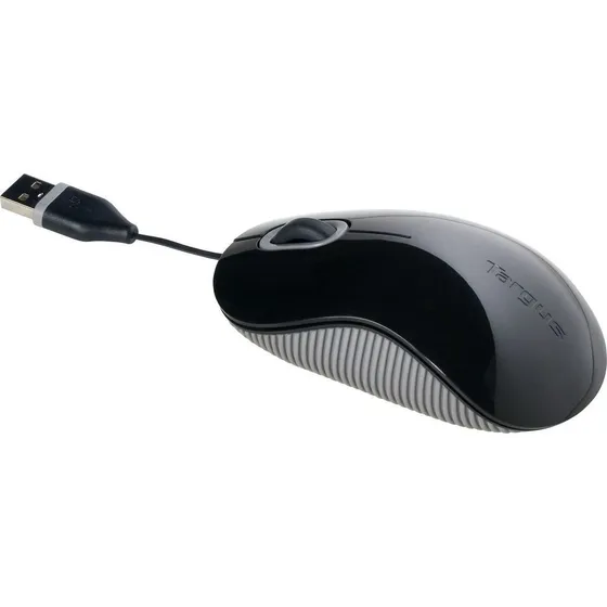 Mouse Óptico Cable Retráctil Targus Negro - Amu76us