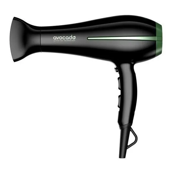 Secador Cabello Gama Bora Avocado Negro 110V Profesional Antifrizz Hidratación Brillo Nutrición Aceite Aguacate Macadamia Peinado Fácil Cabello Saludable Belleza Peluquería Estilo