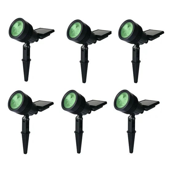 6 Pinchos Farol Solar De Jardín Led Verde Sanitaria Bel-la