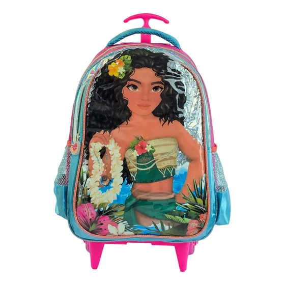 Mochila Infantil Denlex Com Rodinhas Moana